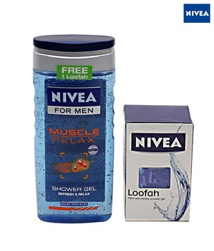 Nivea For Men Shower Gel  Muscle Relax 250 ml (Free-1 Loofah)