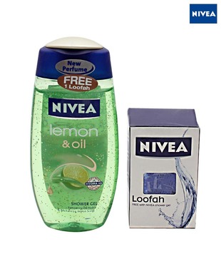 Nivea Lemon & Oil Shower Gel 250ml(Free-1 Loofah)