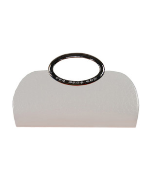 Oleva White Croc Print Embellished Clutch With Free Women's Watch