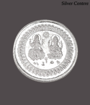 Silver Centrre Om Lakshmi Ganesha Silver Coin - SC 105