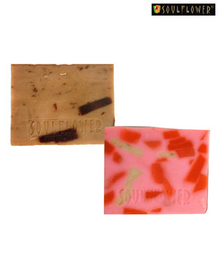 Soulflower Sexy Strawberry & Hot Chocolate Soap Set of two