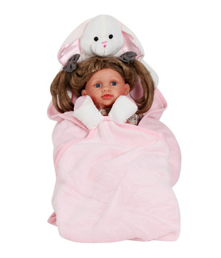 Keona Kidz Pink Baby Blanket With Puppy Motif