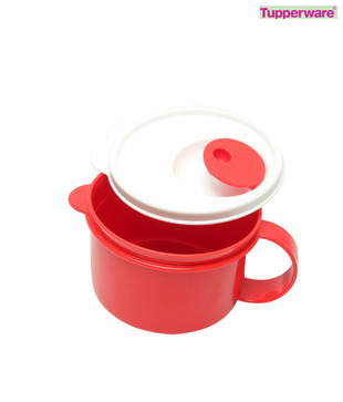 Tupperware Red & White Crystal Wave Mug