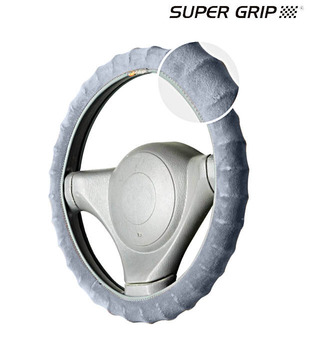 Super Grip - Velvo Grip - Ring Type Steering Cover - Grey - TATA