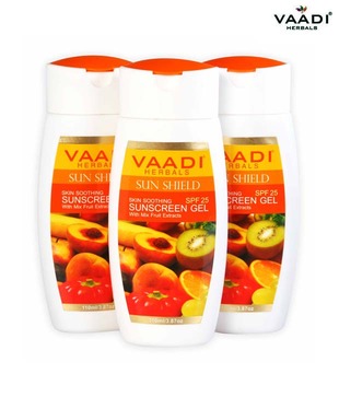 Vaadi Value Pack Of 3 Sunscreen Gel With Mixfruit Extracts Spf 25 (110 mlx3)