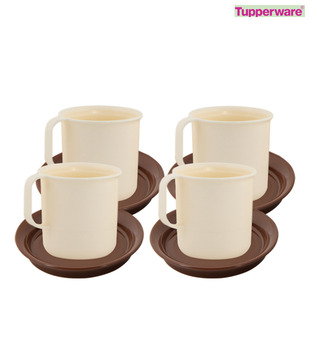 Tupperware Coffee Mugs With Coasters (set of 4)