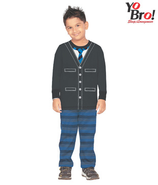 Yobro Black & Blue Night Suit For Kids