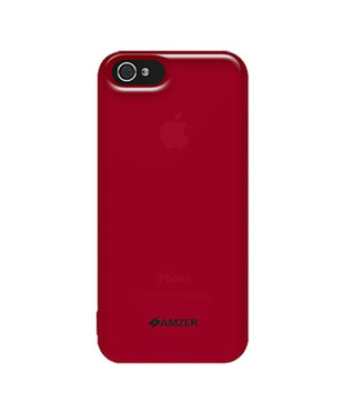 Amzer 94518 Gloss TPU Case Translucent Red for iPhone 5