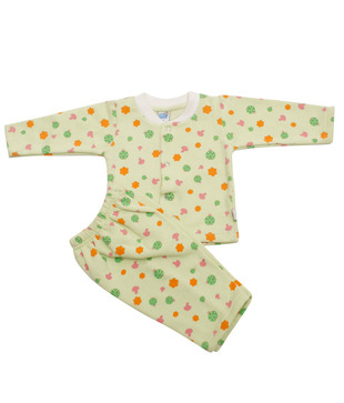 Beau Monde Fully Hodded Lemon Cotton Suit For Kids