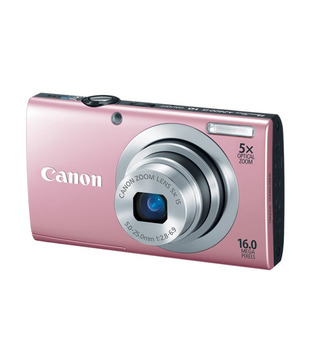 Canon Powershot A2400 IS 16MP Point & Shoot Digital Camera (Pink)