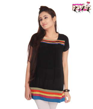 Frolic Black Striped Tunic