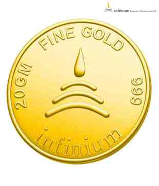 Infinium 24kt 20g 999 Purity ASSAY Certified Flower Gold Coin