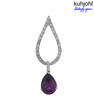 Kuhjohl Silver Swarovski Purple Pendant