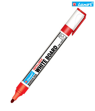 Luxor Red Refillable White Board Marker Pen (Set Of 10 Pcs)